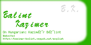 balint kazimer business card